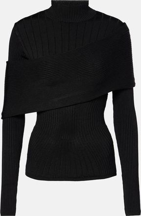 MUGLER Ribbed-knit top