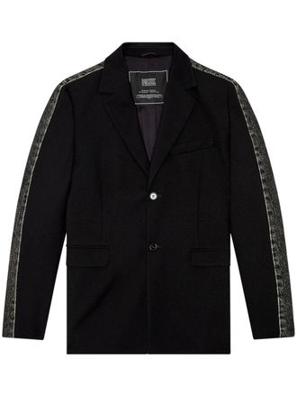 Diesel J-Wire A notched-lapels blazer - men - Virgin Wool/Cotton/Polyester - 52 - Black
