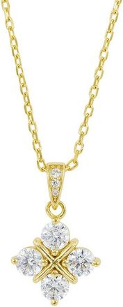 Savvy Cie Jewels Silver Cz Pendant Necklace