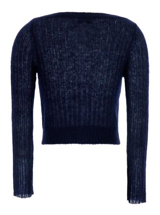 Shushu/Tong Floral Bead-Embellished Cardigan - Blue