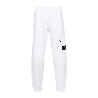 Stone Island Sweatpants, male, White, Size: M White Casual Trousers