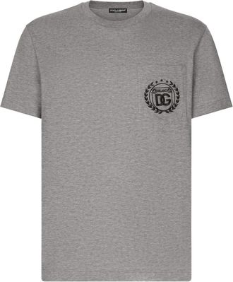 Dolce & Gabbana Italiaans Ontworpen T-Shirt - Heren - T-shirts - Grijs - M - Katoen - Tops