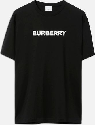 Burberry Mens Mens Black Burberry Harriston Logo T-Shirt - Size: 34