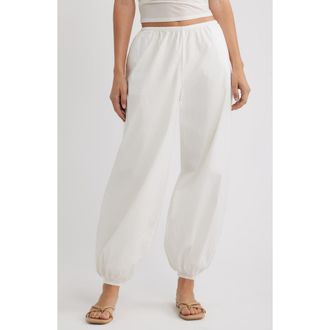 Reformation Aven Stretch Organic Cotton Balloon Pants in White at Nordstrom, Size X-Large