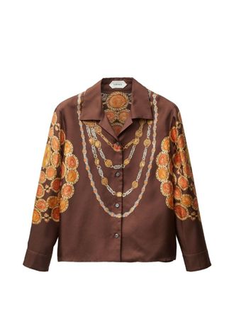 Versace Womens Printed Silk Shirt