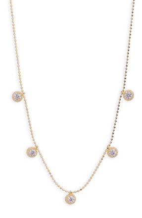 Argento Vivo Cubic Zirconia Station Necklace in Gold at Nordstrom
