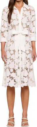 L'agence May Eyelet Shirt Dress In Ivory