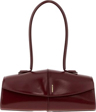 Jil Sander Flap Glossy Leather Shoulder Bag