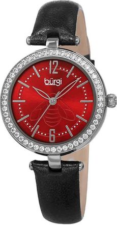 B&uuml;rgi Crystal Red Dial Ladies Watch BUR235SSBK