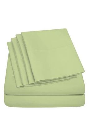 Luxury Home Bright Deep Pocket Premium Sheet Set in Sage at Nordstrom Rack, Size California King