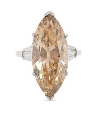 HYT Jewelry Platinum ring met marquise diamant - Zilver