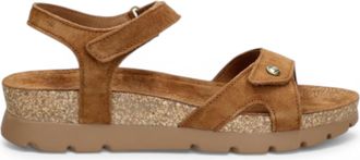 Panama Jack Dames Wedge Bark Bruine Su&egrave;de Leren Platform Sandals - Sulia B26