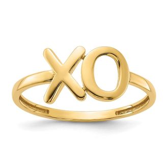 Diamond2Deal 14k Yellow Gold Polished X-O Ring