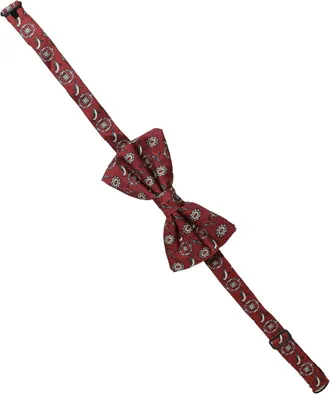 Dolce & Gabbana Floral Silk Bow Tie - Red