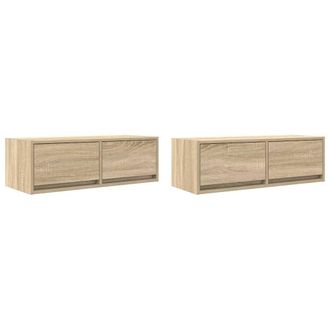 Berkfield Home TV Cabinets 2 pcs Sonoma Oak 80x31x25.5 cm Engineered Wood in Light Tan