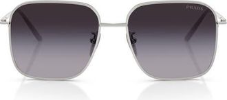 Prada 57mm Square Sunglasses in Silver /Grey Gradient at Nordstrom