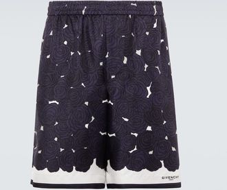 Givenchy Floral silk twill shorts