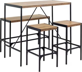 AC Design Bartisch »Bahamas 4-er Set, Braun/Schwarz«