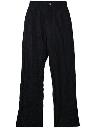 Spencer Badu pleated wrinkled trousers - men - Wool - M - Black