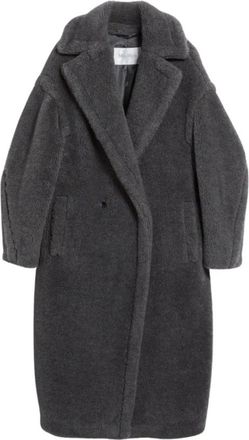 Max Mara Jassen, Dames, Grijs, L, Teddy 1 Camel Hair Jas