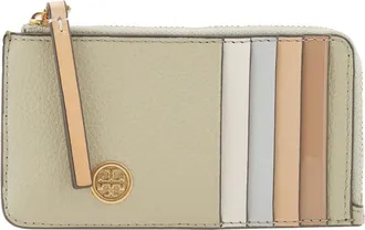Tory Burch Pebbled Leather Robinson Card Case