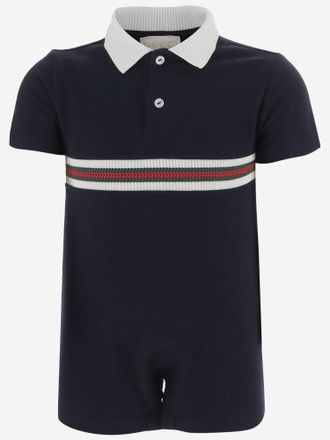 Gucci Boys Cotton Romper Navy Tracksuit Sets