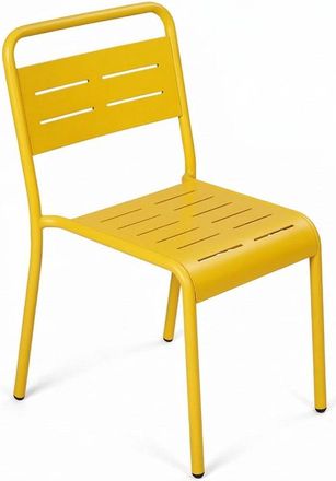 Concept Usine Juego de 4 sillas de jard&iacute;n amarillas apilables