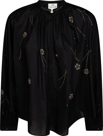 Forte_Forte Eastern Flowers Embroidery Voile Blouse