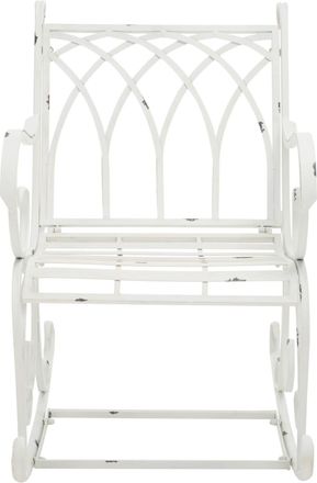Safavieh Mecedora de jard&iacute;n en hierro, blanco antiguo