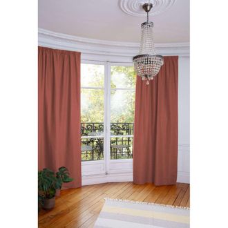 MOONDREAM Cortina t&eacute;rmica trabilla fruncida rojo MC7005 130x250