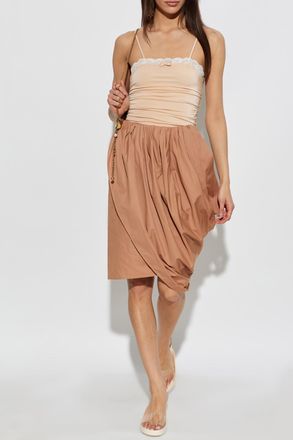 Chlo&eacute; Bodysuit With Lace, Womens, Beige