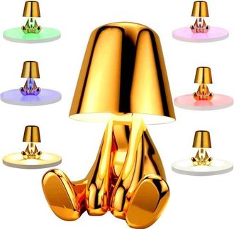 OEM L&aacute;mpara De Mesa T&aacute;ctil Dorada Para Mesita De Noche, Linda L&aacute;mpara De Noche Inal&aacute;mbrica Recargable Para Decoraci&oacute;n De Escritorio, Brillo Regulable