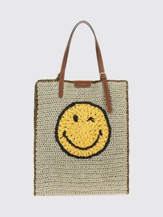 Anya Hindmarch Borsa Wink Anya Hindmarch in rafia crochet con Smile