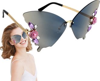 Generic Purple Butterfly Sunglasses - Sports Polarized Sunglasses For Men And Women - Protection Polarized Sports Sunglass - Protection Goggles For Baseball R