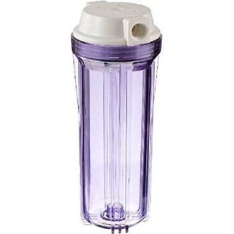OEM Carcasa Transparente Con Tapa Blanca Plana, Apta Para Sistemas De &Oacute;smosis Inversa Y Filtraci&oacute;n