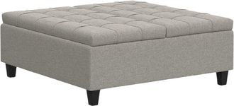 Simpli Home Harrison 40In Transitional Square Large Coffee Table Storage Ottoman