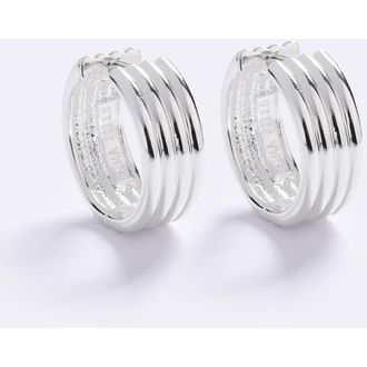 Emma Pills Bondi Waves Hoops in Silver at Nordstrom, Size Medium