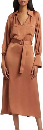 Ramy Brook Cecilia Belted Midi Dress In Sadle