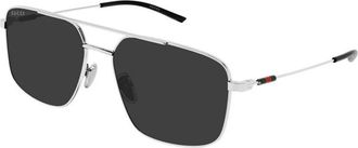 Gucci Sunglasses, male, Gray, Size: 59 MM Square Sunglasses