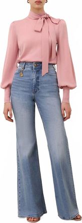 Zimmermann Flare Wide Leg Jeans In Dawn Blue