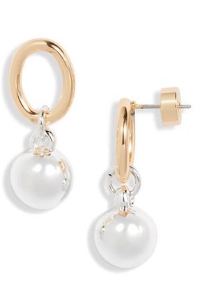 Nordstrom Orb Accent Frontal Earrings in Silver- Gold at Nordstrom
