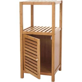 Hhg Arredo bagno bambu a listelle serie HHG 554 mobile con sportello 80x36x34cm