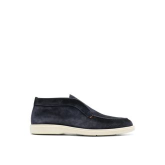 Santoni Suede Desert Boot - Heren - Schoenen - Blauw - Maat: 43 1/2 EU Su&egrave;de