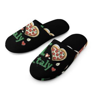 Generic Italian Pizza I Love Italy Mens House Slippers Slip Indoor Slipper On Shoes Warm Outdoor