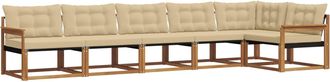 vidaXL Conjunto De Sof&aacute;s De Exterior 6 Uds. Natural Y Beige Vidaxl