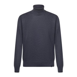 Fay Turtlenecks, male, Blue, Size: 3XL Turtlenecks