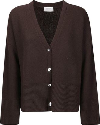 Be You Short Cashmere Cardigan With Front Buttons And V-Neckline