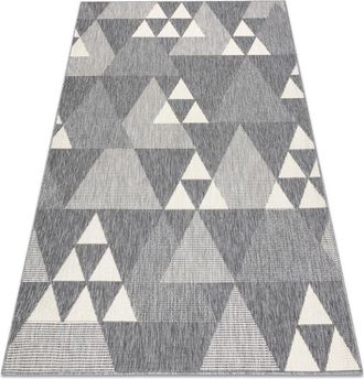 RugsX Rugsx - Carpet spring 20409332 triangles sisal, looped - grey grey 80x150 cm