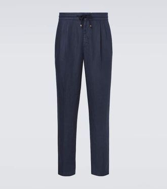 Brunello Cucinelli Linen gabardine tapered pants