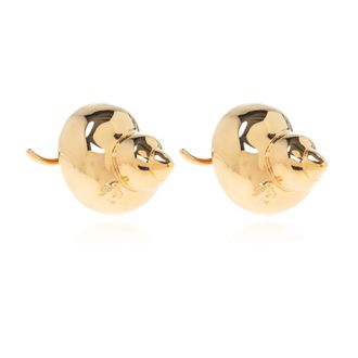 Versace Shell Motif Clip-On Oorbellen - Dames - Oorbellen - Geel - ONE Size - Accessoires